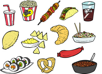 World Food Icons Color