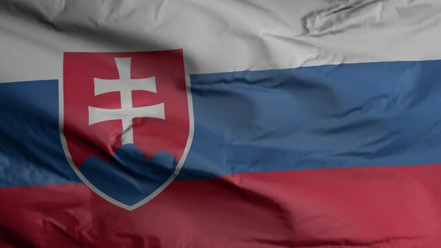 Slovakia flag seamless closeup waving animation. Slovakia Background. 3D render, 4k resolution
