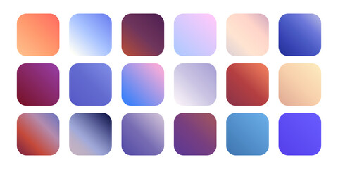 Set of gradients. Sky is of different colors. Sunset. Sunrise.