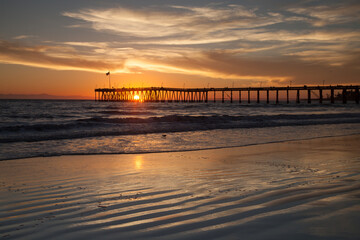 Spectacular California Coast Sunsets along the Beach and Harbors