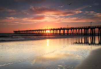 Spectacular California Coast Sunsets along the Beach and Harbors