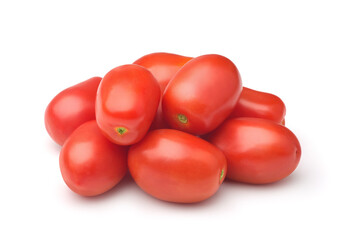 Pile of fresh ripe baby plum tomatoes - obrazy, fototapety, plakaty