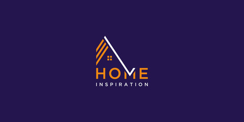 home house logo with check design for real estate