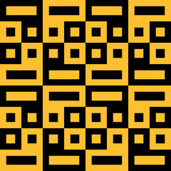 The geometric background pattern whose idea comes from my square B letter logo is arranged 4x4 in spectra yellow and black colors suitable for pattern elements and surface design. EPS8 vector. © VectorAry