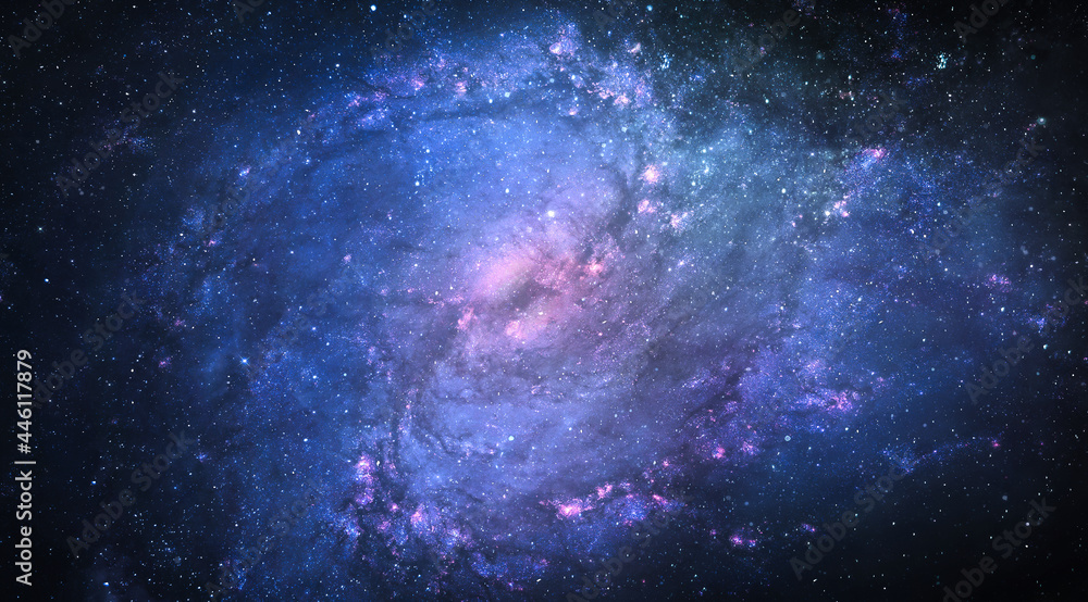Poster galaxy and constellation in deep space. stars and far galaxies. wallpaper background. sci-fi space w