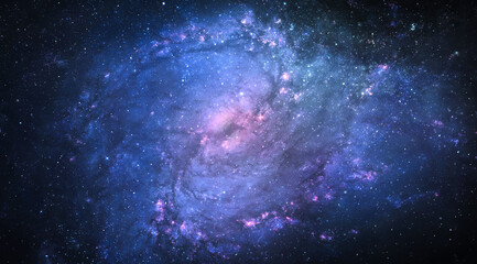 Galaxy and constellation in deep space. Stars and far galaxies. Wallpaper background. Sci-fi space...