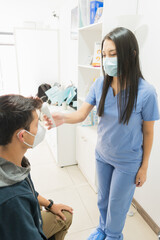 Dental clinic receiving patients with all biosafety measures.