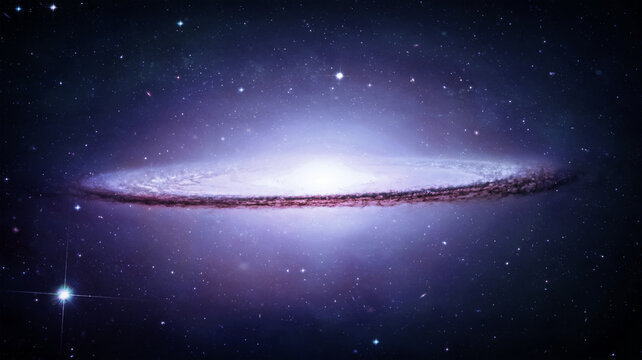 Sombrero galaxy. Sci-fi fantasy wallpaper. Elements of this image furnished by NASA
