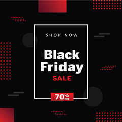 Black Friday red and black abstract banner. Vector illustration.