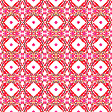 Geometric Tribal Texture. Orange, Red, Pink Rug.