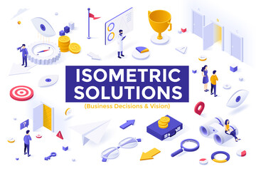 Vector Isometric Landing Page Template