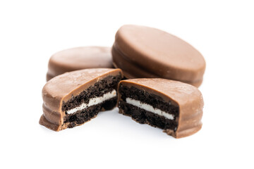 Biscuits with chocolate icing