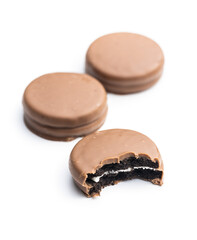 Biscuits with chocolate icing