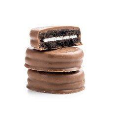 Biscuits with chocolate icing