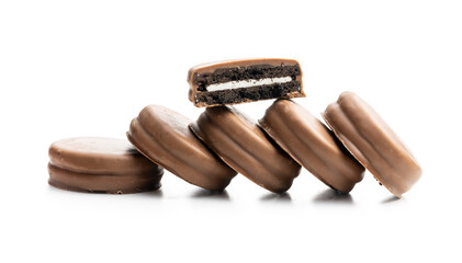 Biscuits with chocolate icing