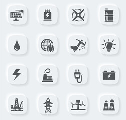 Alternative energy icons set