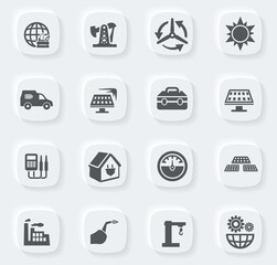 Alternative energy icons set