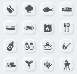 Barbecue icons set