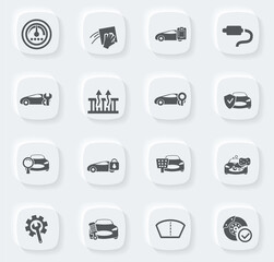 Car shop icons set