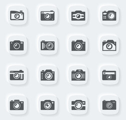 photo camera icon set