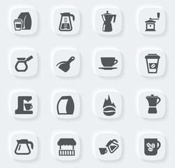 Coffee icons set
