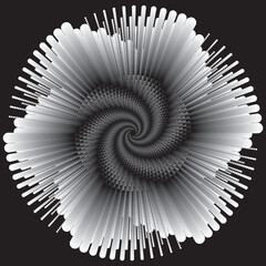 Dotted Halftone Vector Spiral Pattern or Texture. Spiral Design element
