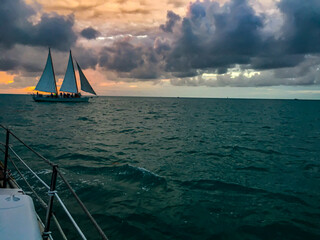 sailboat at sunset