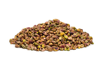 Peeled tasty pistachios as a background.