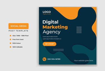 Digital Modern Social media post template banner design. Digital marketing vector template design.