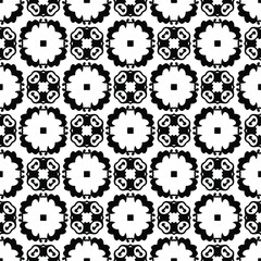 floral seamless pattern background.Geometric ornament for wallpapers and backgrounds. Black and white pattern.