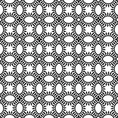 floral seamless pattern background.Geometric ornament for wallpapers and backgrounds. Black and white pattern.