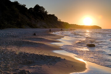 Obraz premium Sunset over the Rozewie Cape in Poland