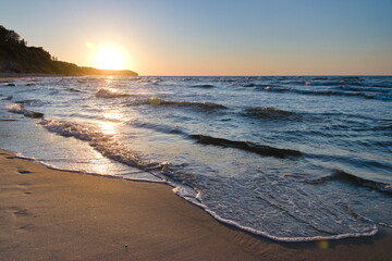 Sunset over the Rozewie Cape in Poland