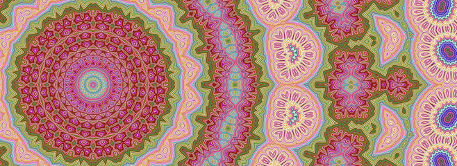 Abstract multi-colored composition in the mandala style. 3d rendering.