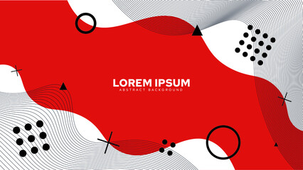 Special Cover Design with Red Colors and Shapes, Waves from Lines and Graphic Objects