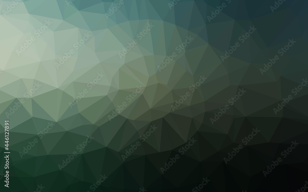 Fototapete Dark Green vector shining triangular pattern.