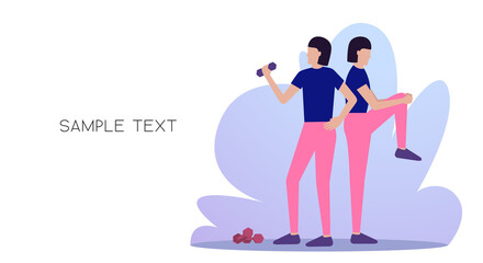 Gymnastics Vector template for posters and banners with copy space