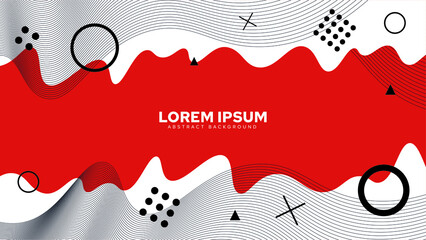 Special Cover Design with Red Colors and Shapes, Waves from Lines and Graphic Objects