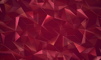 Abstract composition of a triangulated surface. 3d rendering.