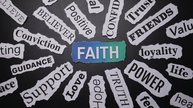 FAITH Word Cloud Animation Loop Religious