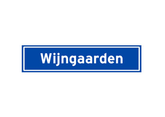 Wijngaarden isolated Dutch place name sign. City sign from the Netherlands.