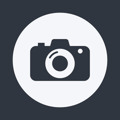 Retro camera icon in style flat
