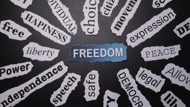 Word Cloud FREEDOM Animation Loop