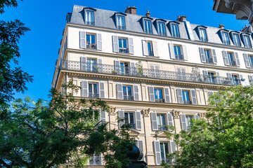 Obraz premium Paris, beautiful buildings, avenue de la Republique in the 11e district 