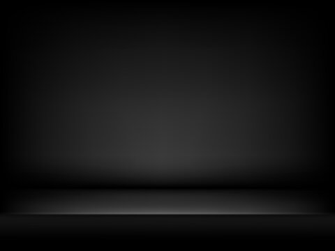 Studio background black in abstract style. Dark gray abstract gradient background with soft shadows.