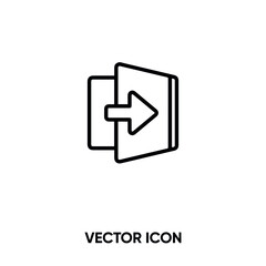 Exit vector icon. Modern, simple flat vector illustration for website or mobile app.Exit button symbol, logo illustration. Pixel perfect vector graphics