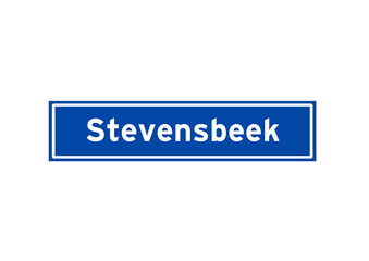 Stevensbeek isolated Dutch place name sign. City sign from the Netherlands.