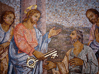 mosaic of jesus - obrazy, fototapety, plakaty