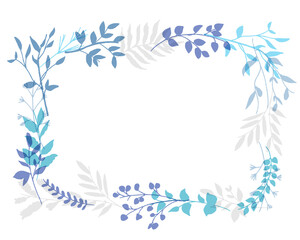 夏カラーの草木ベクターイラスト。イラスト装飾フレーム。Summer color vegetation vector illustration. Illustration decoration frame.