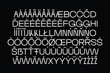 Cool, bold and powerful super modern unicase latin font,  maximum visual and emotional impact, great for social media, headlines, large-format print, editorial, branding, posters, fashion design.